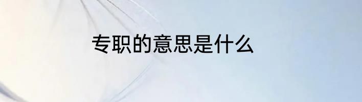 专职的意思是什么