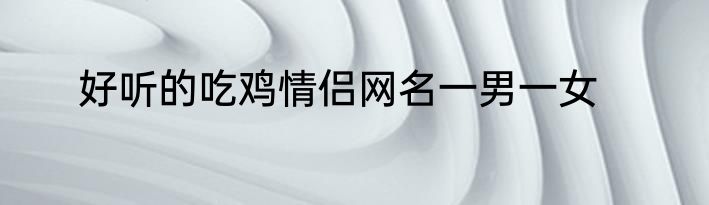 好听的吃鸡情侣网名一男一女
