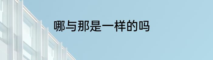 哪与那是一样的吗