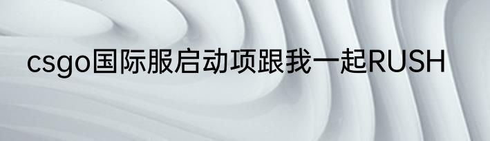 csgo国际服启动项跟我一起RUSH