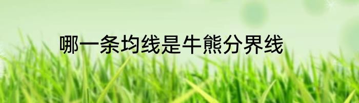 哪一条均线是牛熊分界线