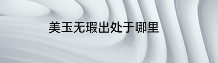 美玉无瑕出处于哪里