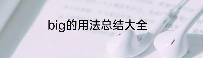 big的用法总结大全