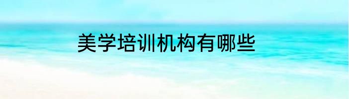 美学培训机构有哪些