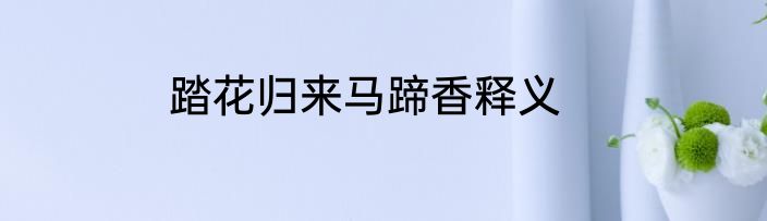 踏花归来马蹄香释义