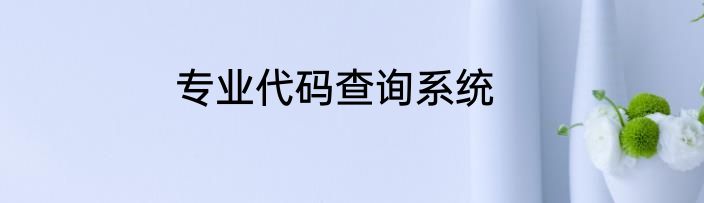 专业代码查询系统