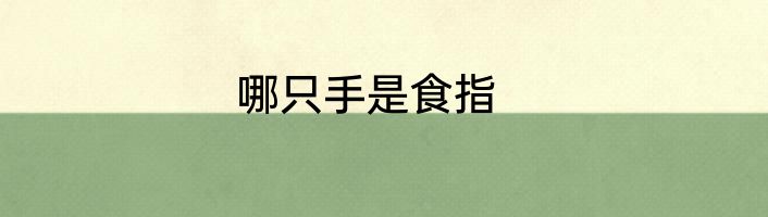 哪只手是食指