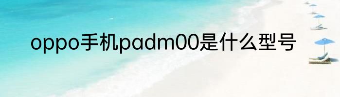 oppo手机padm00是什么型号