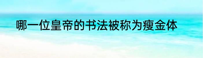 哪一位皇帝的书法被称为瘦金体
