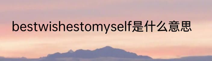 bestwishestomyself是什么意思