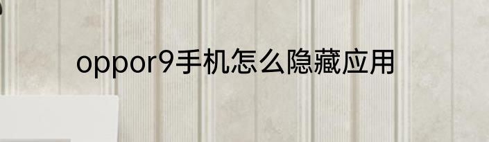 oppor9手机怎么隐藏应用