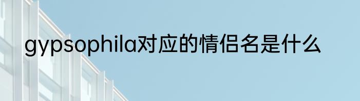 gypsophila对应的情侣名是什么