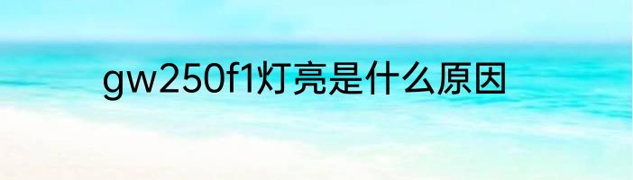 gw250f1灯亮是什么原因