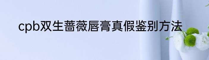 cpb双生蔷薇唇膏真假鉴别方法