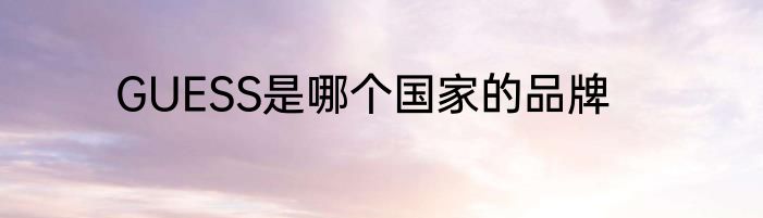 GUESS是哪个国家的品牌