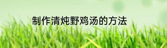 制作清炖野鸡汤的方法