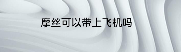 摩丝可以带上飞机吗