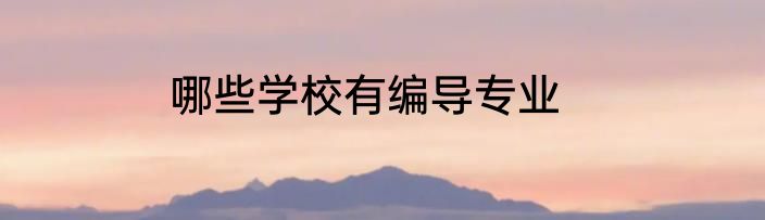哪些学校有编导专业