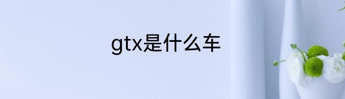 gtx是什么车