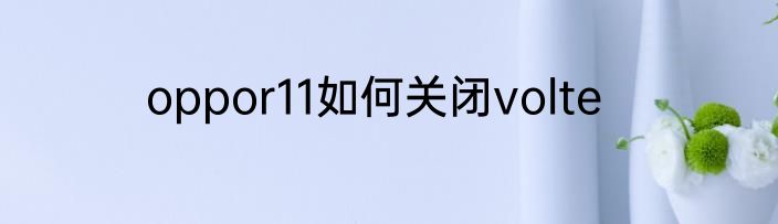 oppor11如何关闭volte