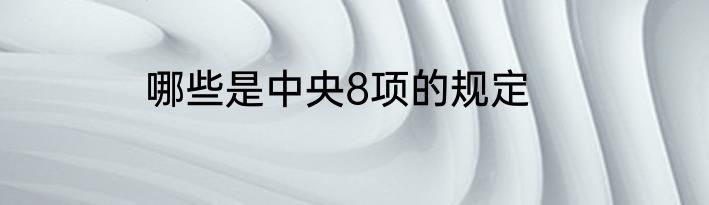 哪些是中央8项的规定