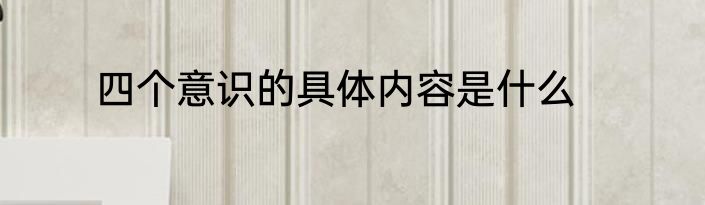 四个意识的具体内容是什么