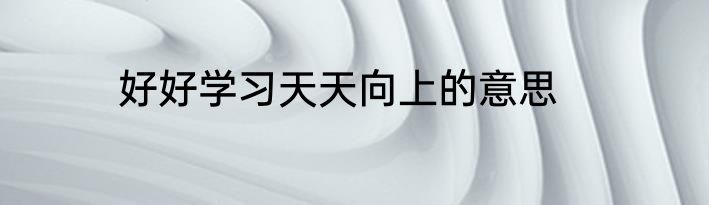 好好学习天天向上的意思