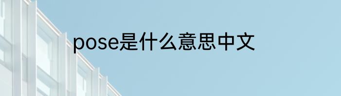 pose是什么意思中文