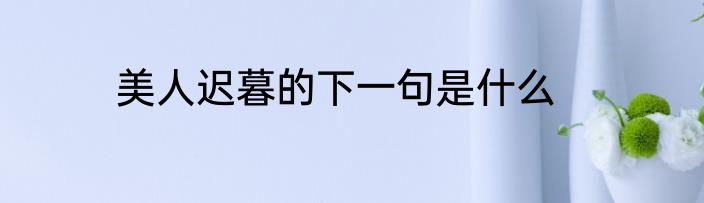 美人迟暮的下一句是什么