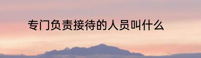 专门负责接待的人员叫什么