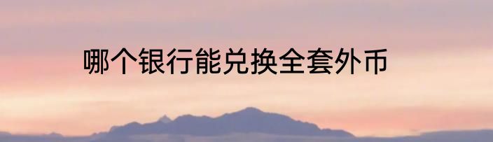 哪个银行能兑换全套外币
