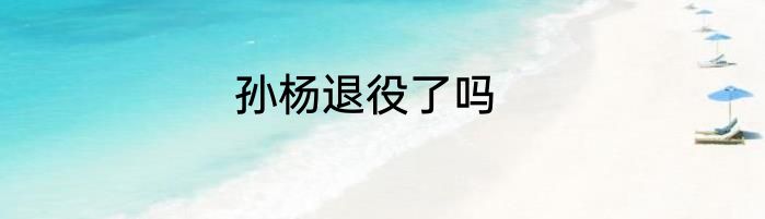 孙杨退役了吗