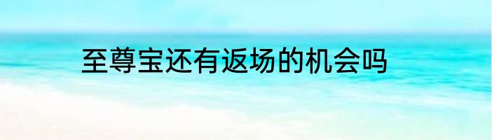 至尊宝还有返场的机会吗