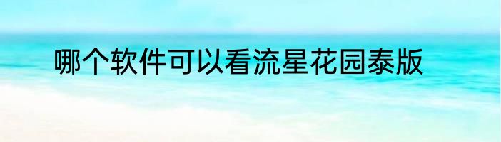 哪个软件可以看流星花园泰版