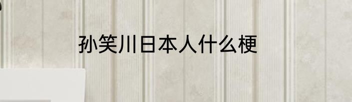 孙笑川日本人什么梗