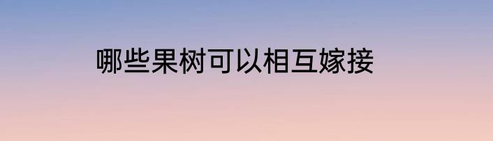 哪些果树可以相互嫁接
