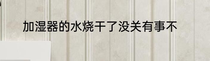 加湿器的水烧干了没关有事不