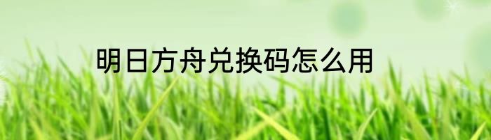 明日方舟兑换码怎么用