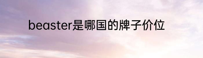 beaster是哪国的牌子价位