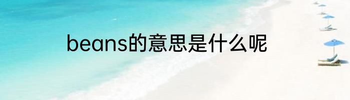 beans的意思是什么呢