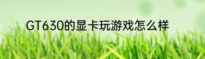 GT630的显卡玩游戏怎么样