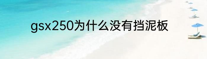 gsx250为什么没有挡泥板