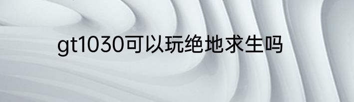 gt1030可以玩绝地求生吗