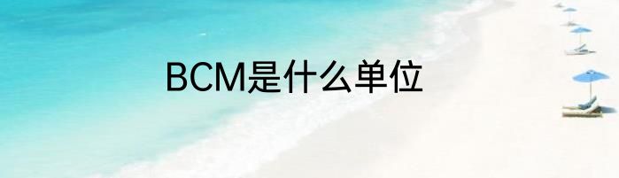 BCM是什么单位