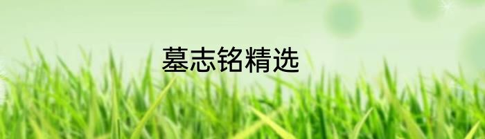 墓志铭精选