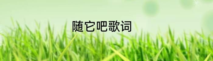 随它吧歌词