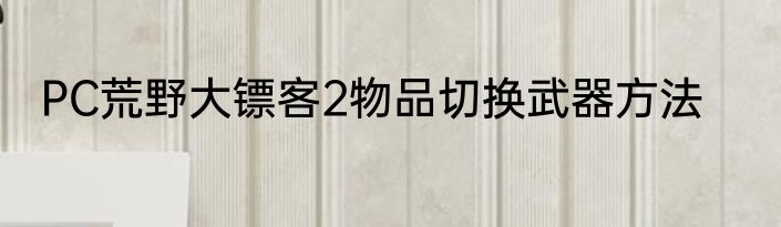 PC荒野大镖客2物品切换武器方法