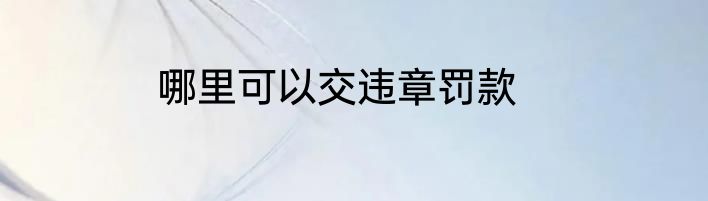 哪里可以交违章罚款