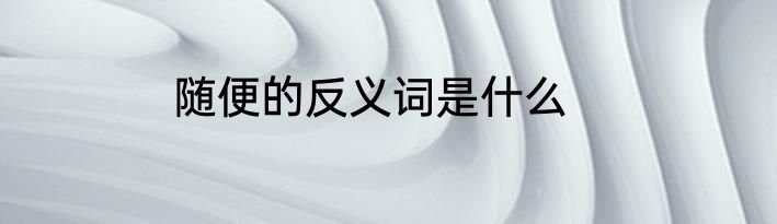 随便的反义词是什么