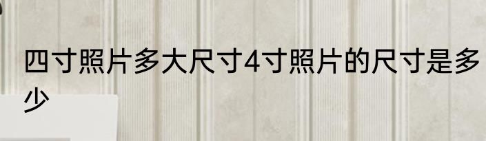 四寸照片多大尺寸4寸照片的尺寸是多少